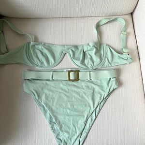 WeWoreWhat Bikini Top & Bottoms in Seafoam Green